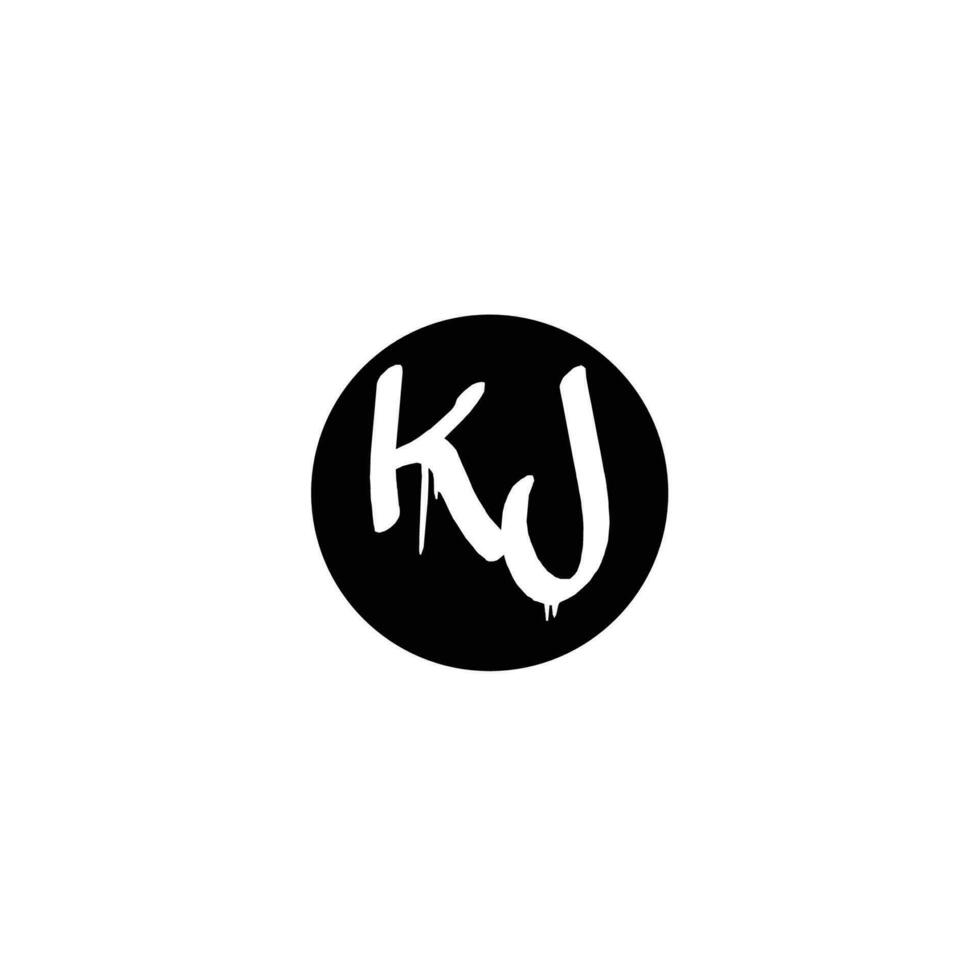 Initial KJ letter drip template design vector