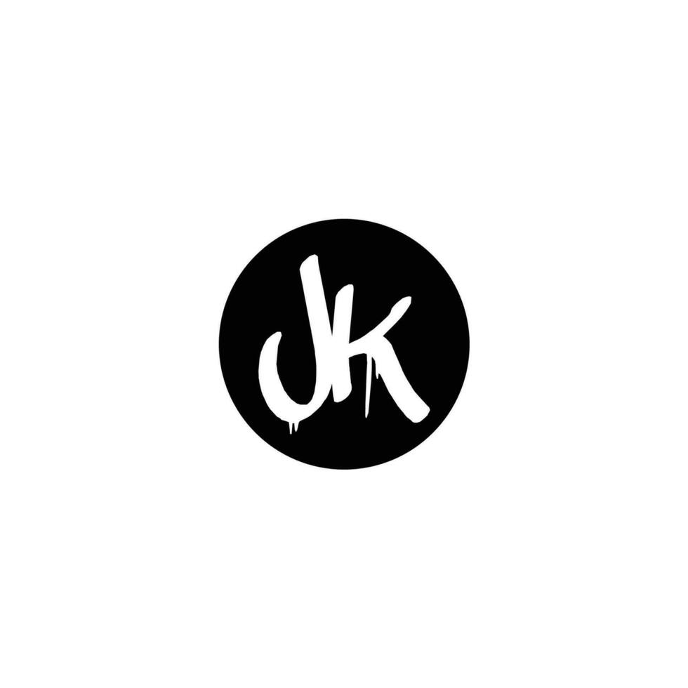 Initial JK letter drip template design vector