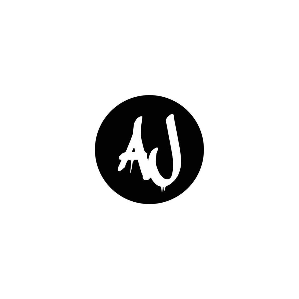 Initial AJ letter drip template design vector