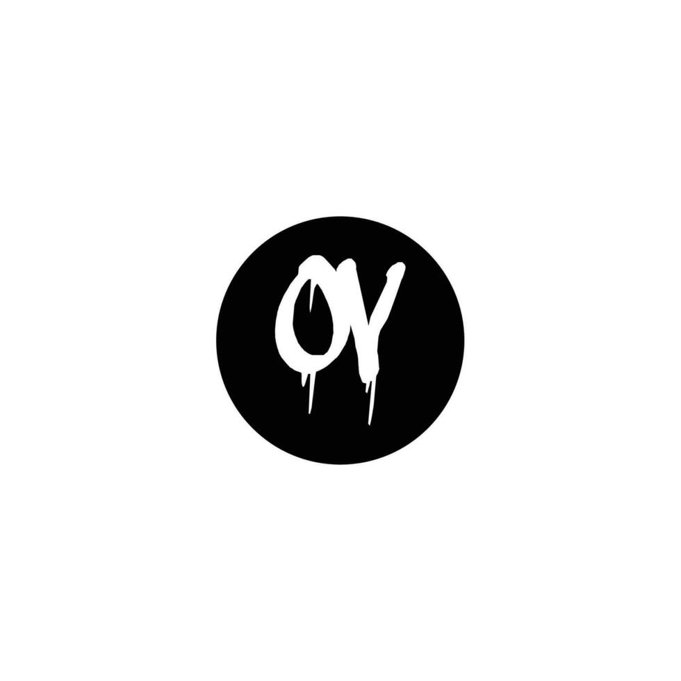 Initial OV letter drip template design vector