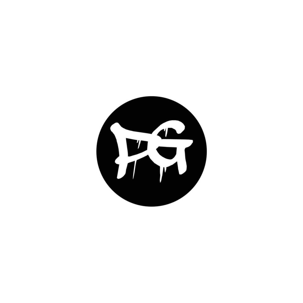 Initial PG letter drip template design vector