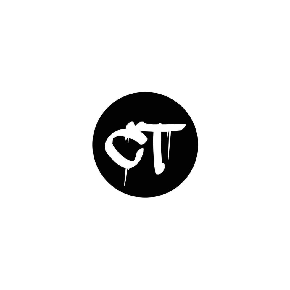 Initial CT letter drip template design vector