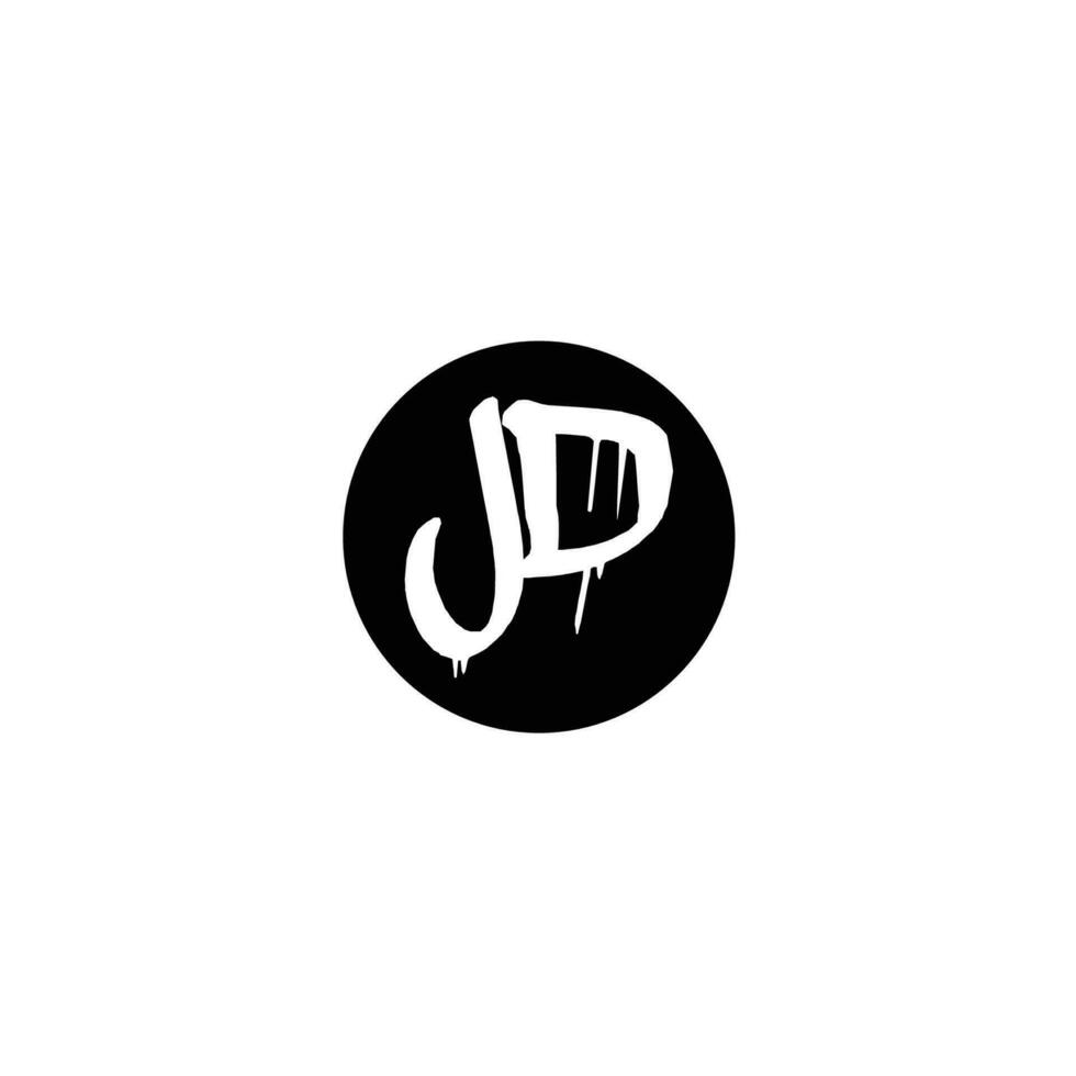Initial JD letter drip template design vector