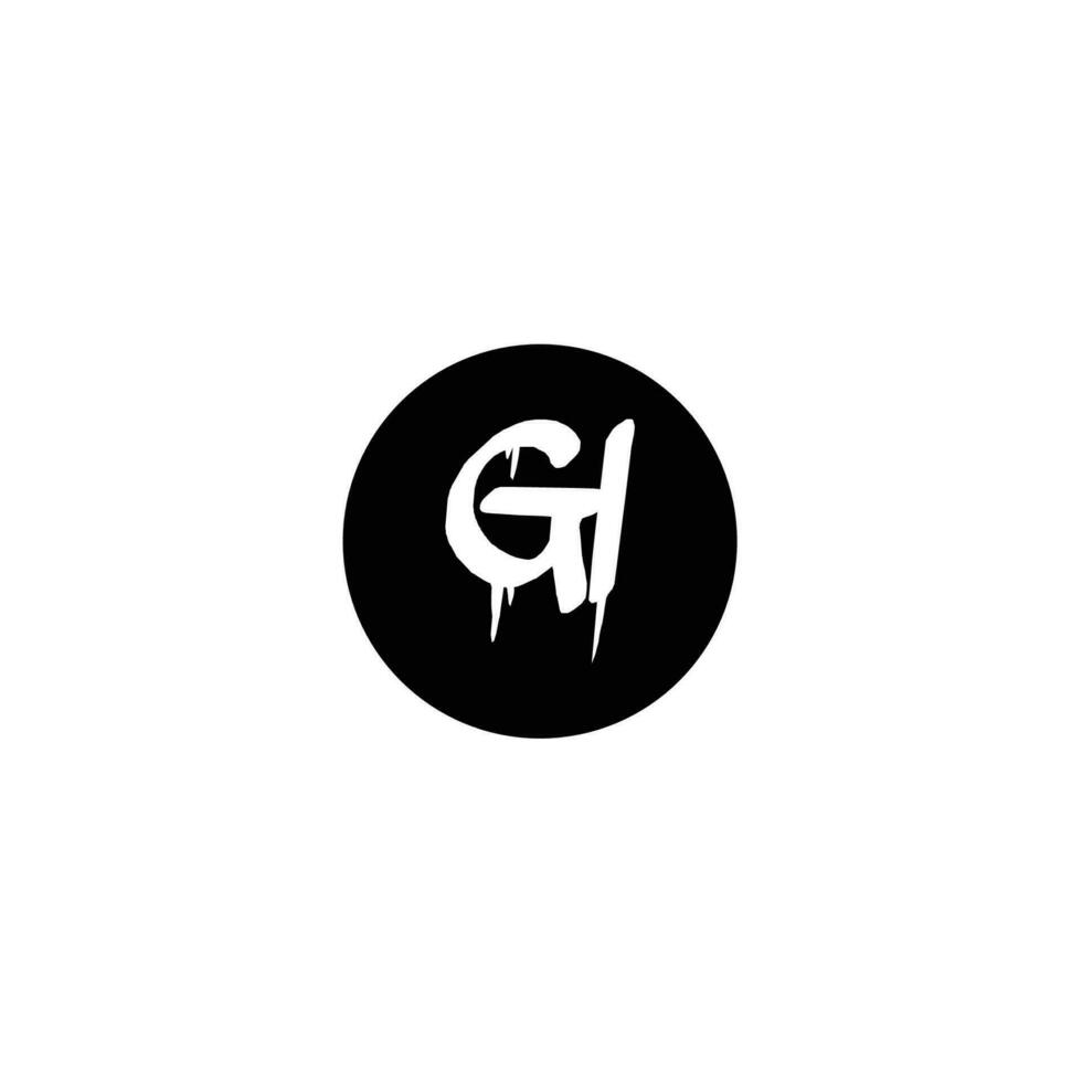Initial GI letter drip template design vector