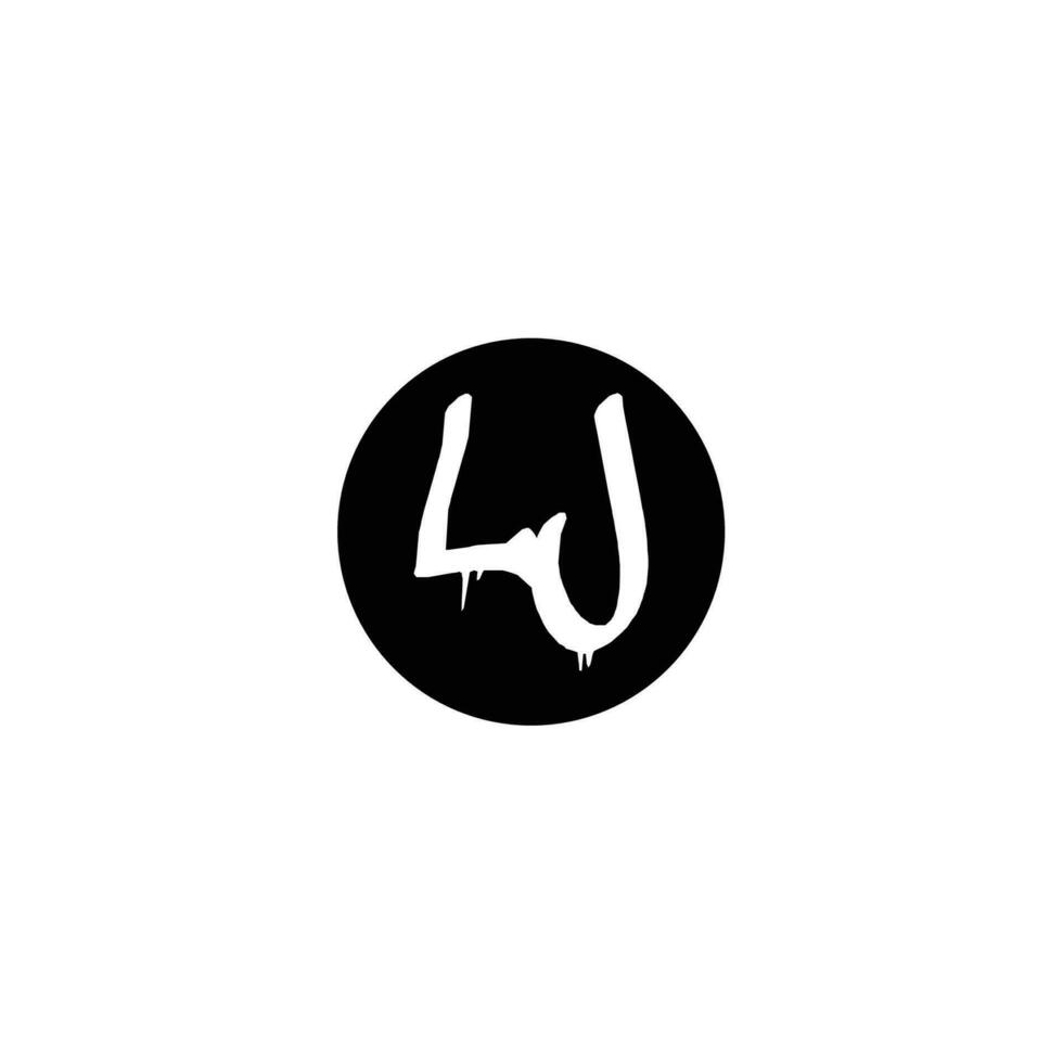 Initial LJ letter drip template design vector