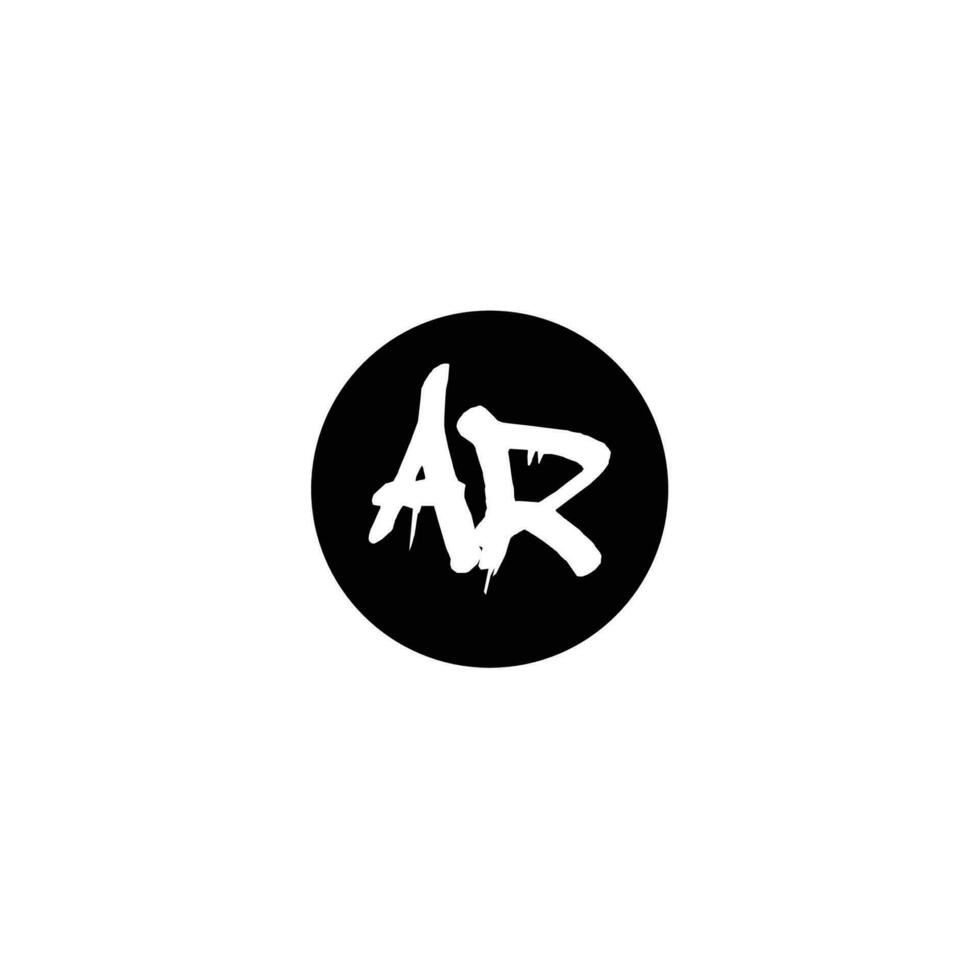 Initial AR letter drip template design vector