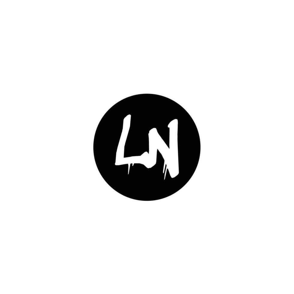Initial LN letter drip template design vector