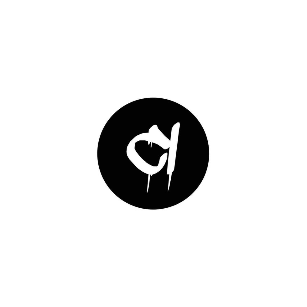 Initial CI letter drip template design vector