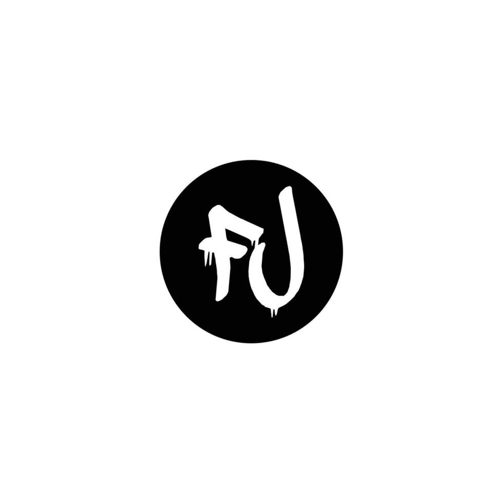 Initial FJ letter drip template design vector