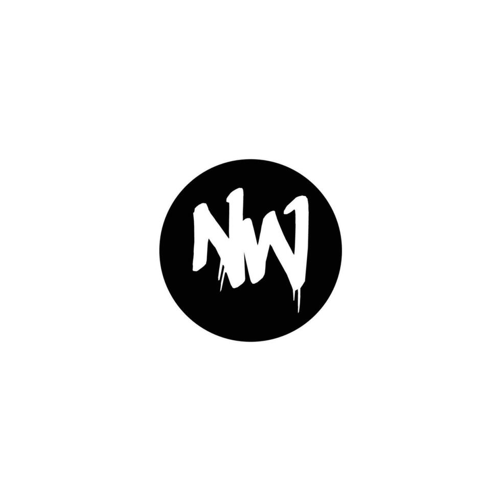 Initial NW letter drip template design vector