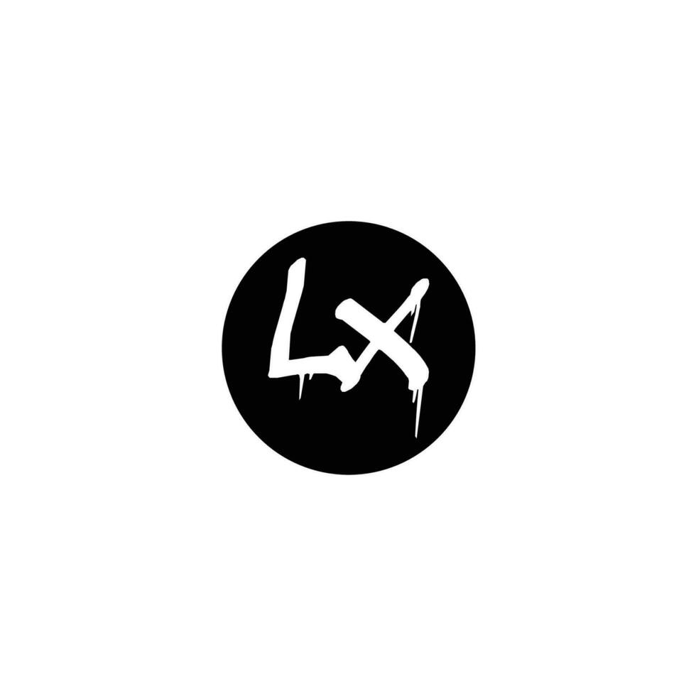 Initial LX letter drip template design vector