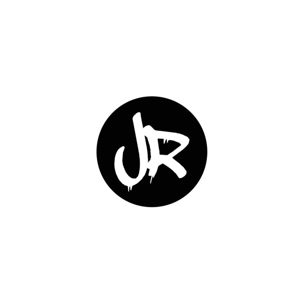 Initial JR letter drip template design vector