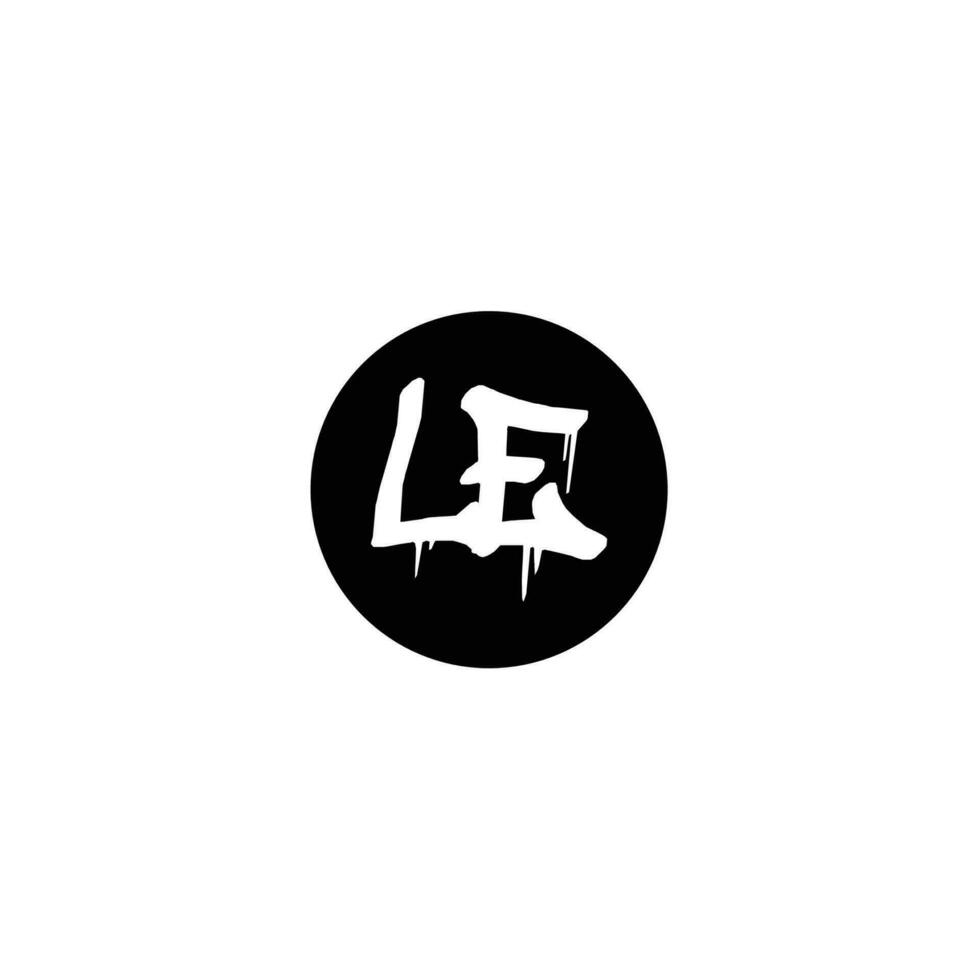 Initial LE letter drip template design vector