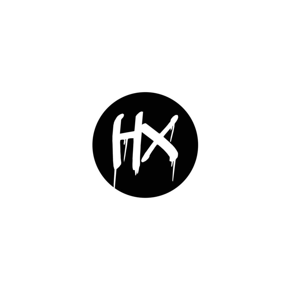 Initial HX letter drip template design vector