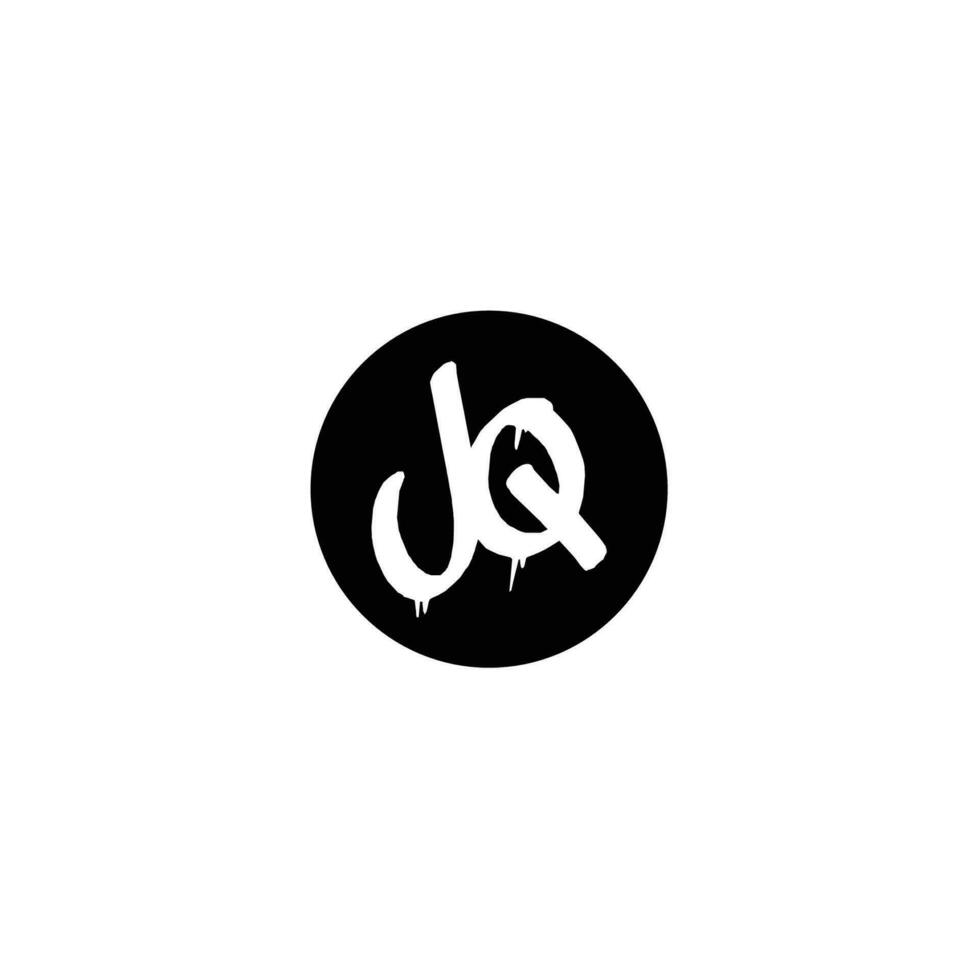Initial JQ letter drip template design vector