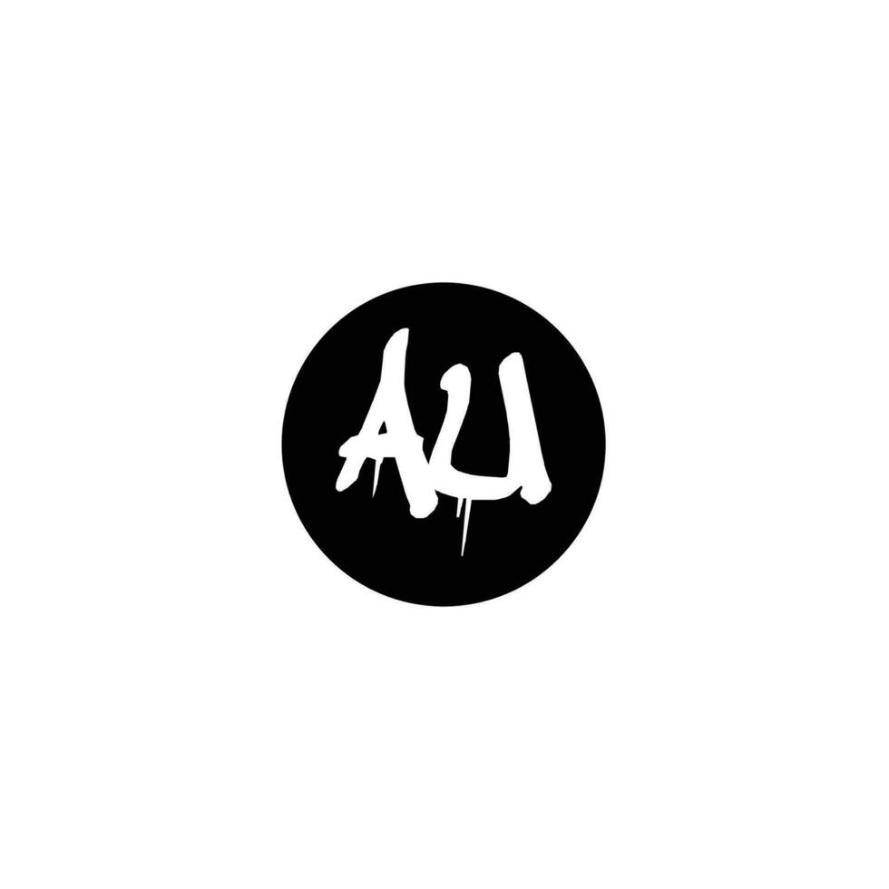 Initial AU letter drip template design vector