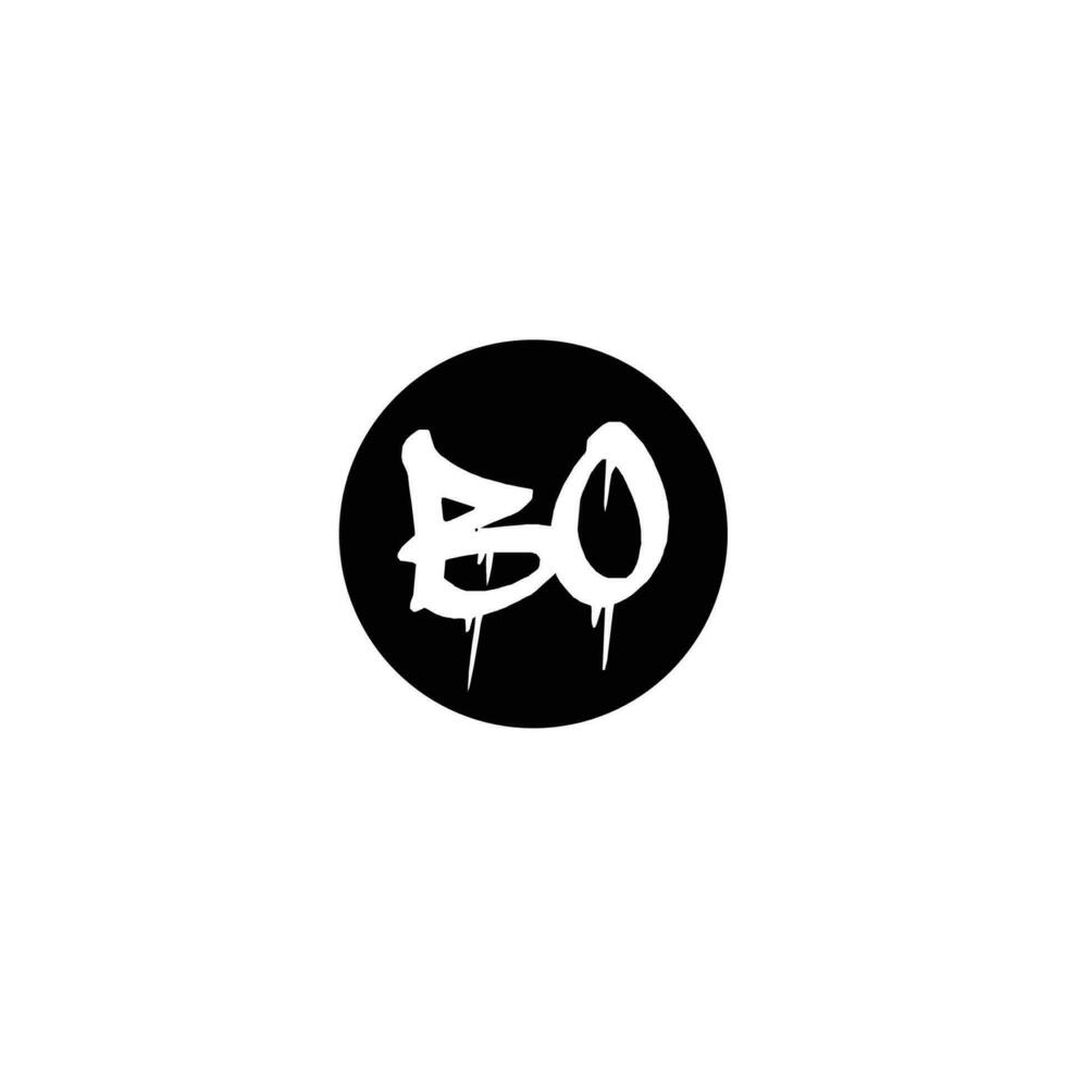 Initial BO letter drip template design vector
