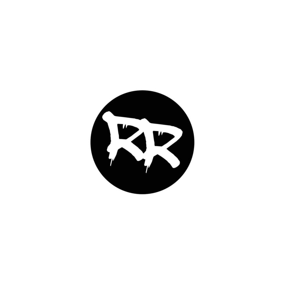Initial RR letter drip template design vector