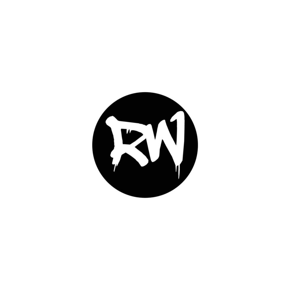Initial RW letter drip template design vector