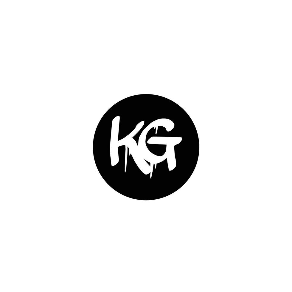 Initial KG letter drip template design vector