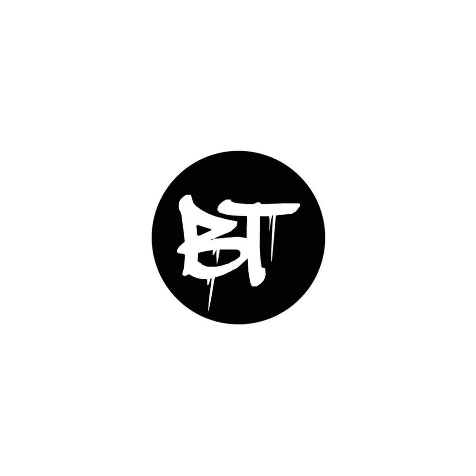 Initial BT letter drip template design vector