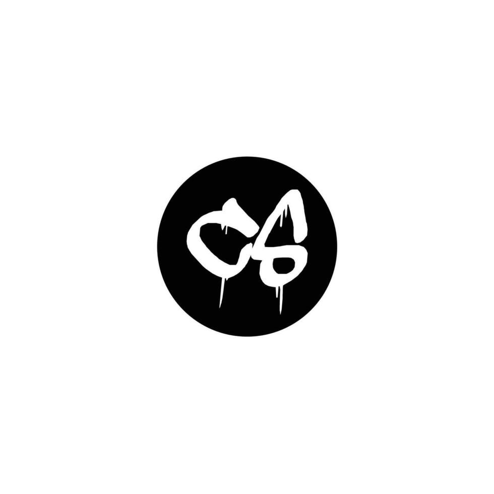 Initial CS letter drip template design vector