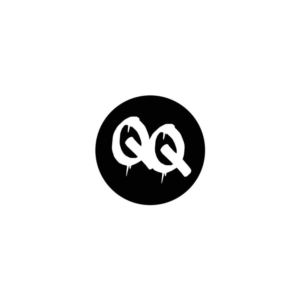 Initial QQ letter drip template design vector