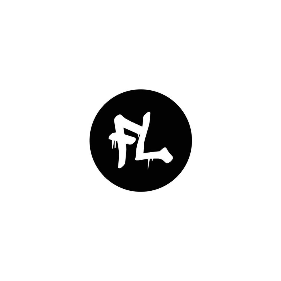 Initial FL letter drip template design vector