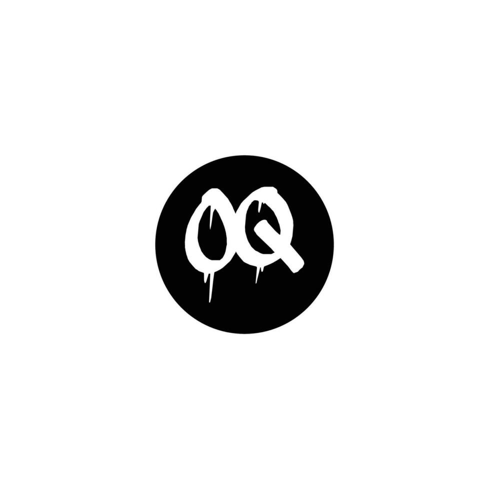 Initial OQ letter drip template design vector