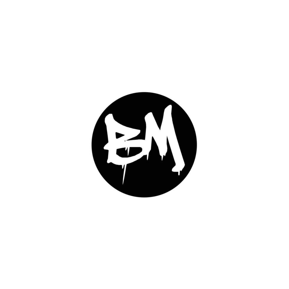 Initial BM letter drip template design vector