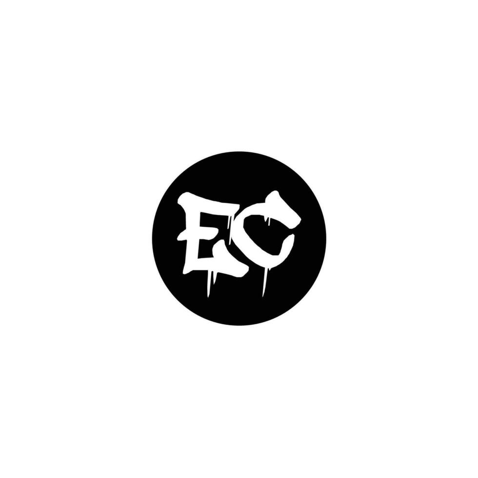 Initial EC letter drip template design vector