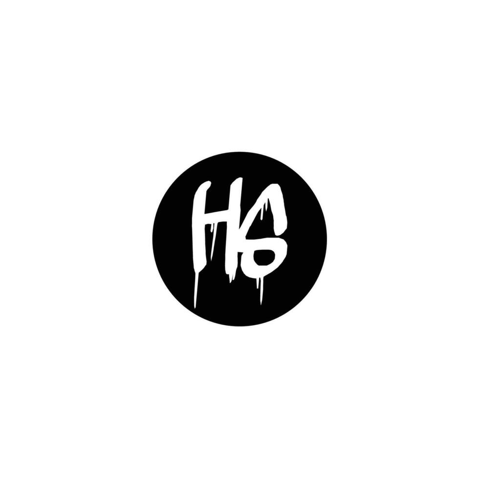 Initial HS letter drip template design vector
