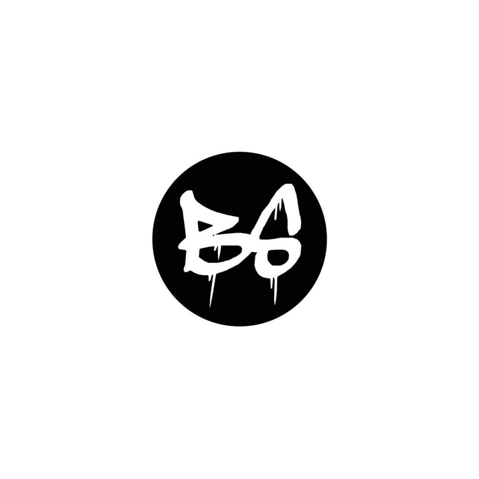 Initial BS letter drip template design vector