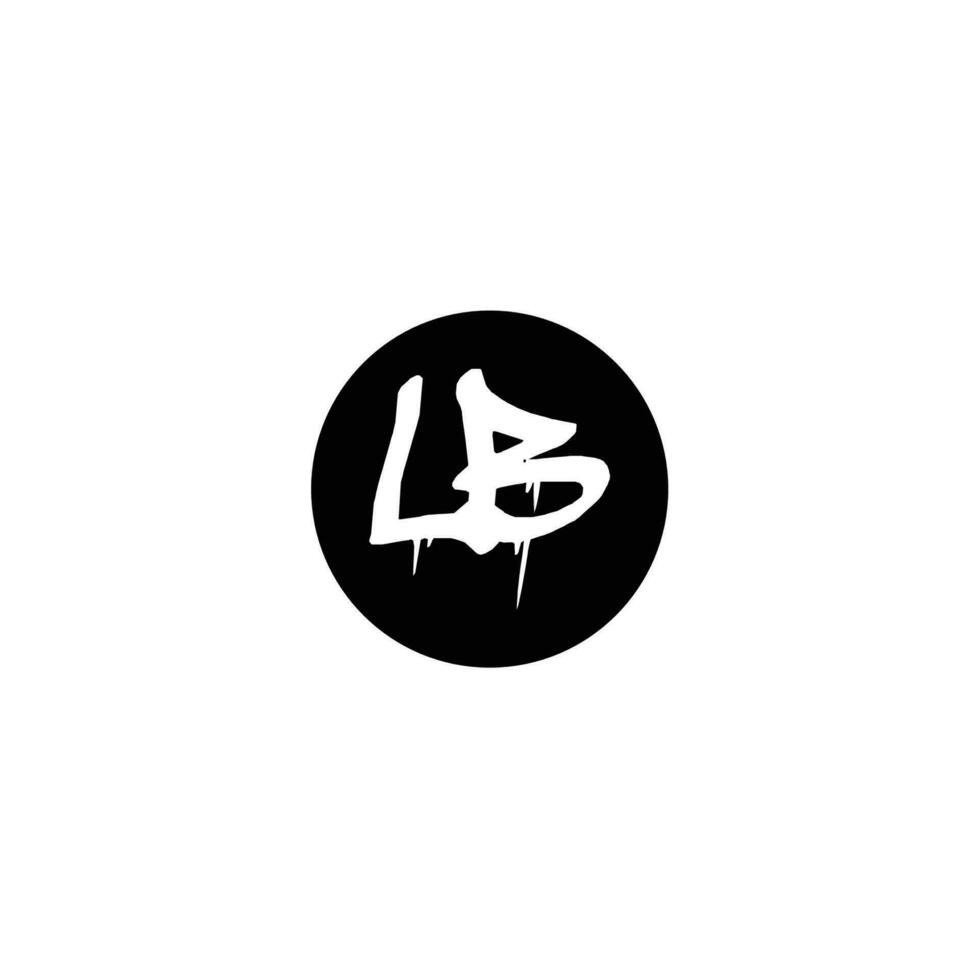 Initial LB letter drip template design vector