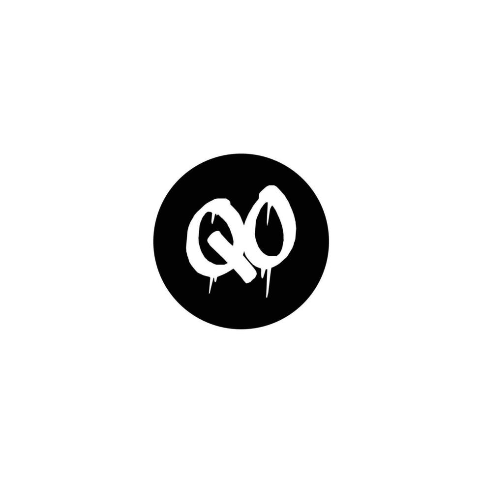 Initial QO letter drip template design vector