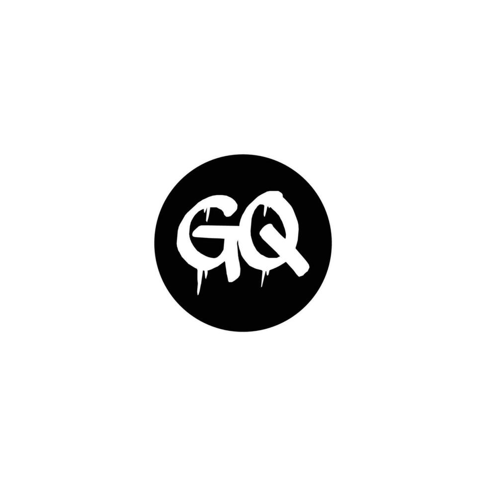 Initial GQ letter drip template design vector