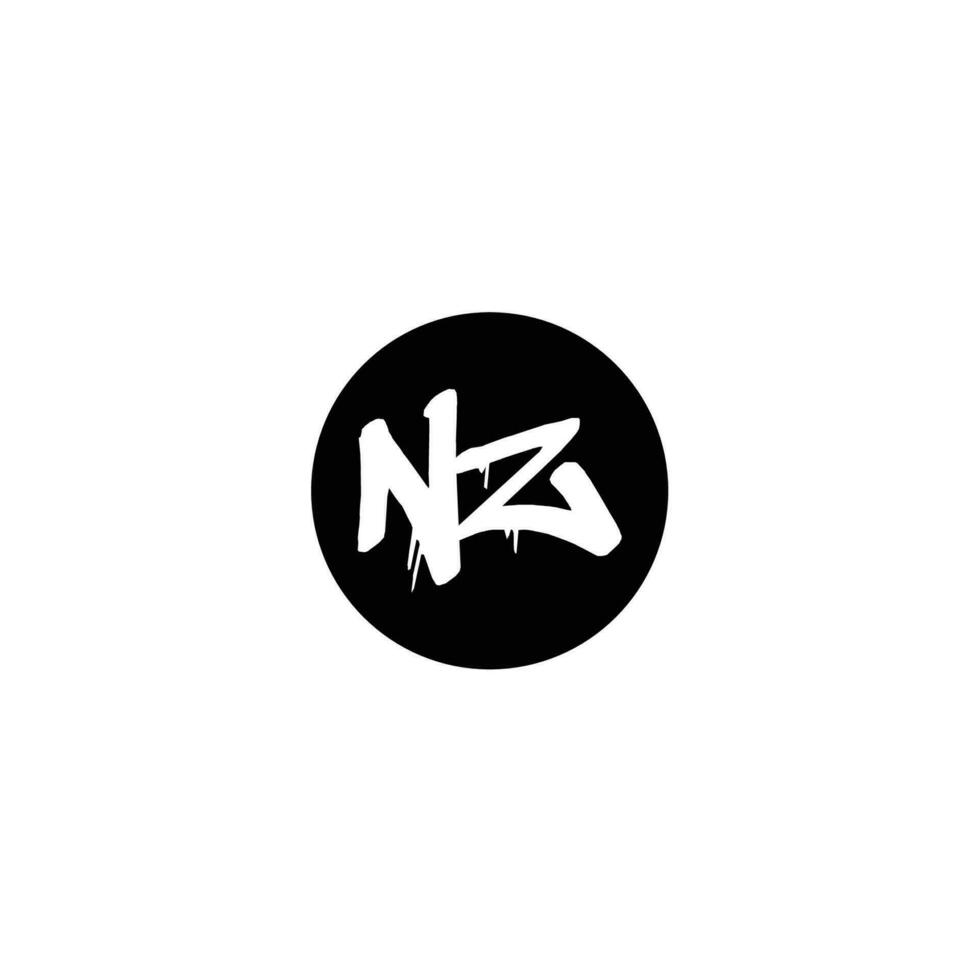 Initial NZ letter drip template design vector