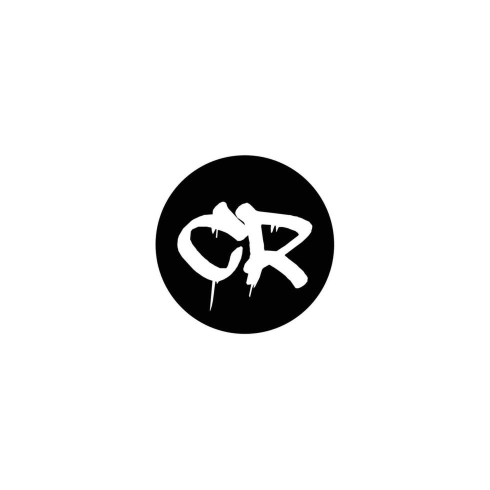 Initial CR letter drip template design vector
