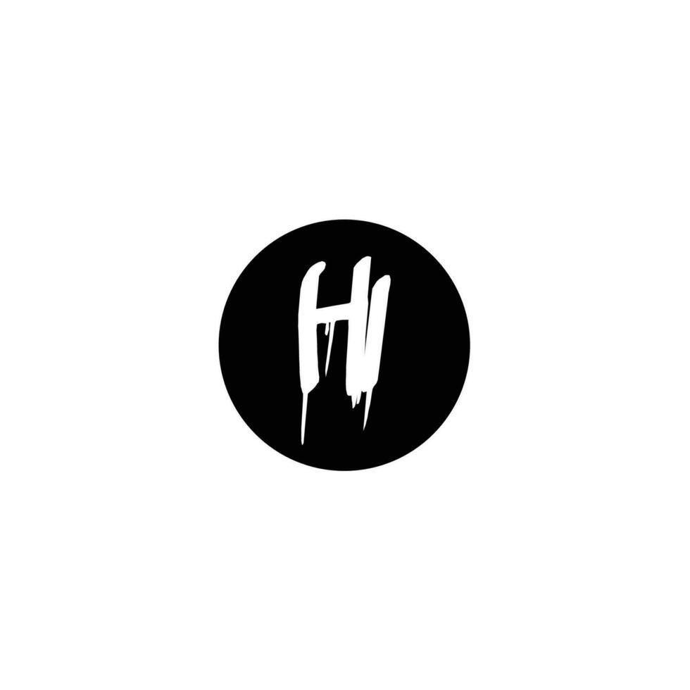 Initial HI letter drip template design vector