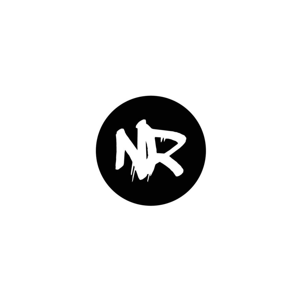 Initial NR letter drip template design vector