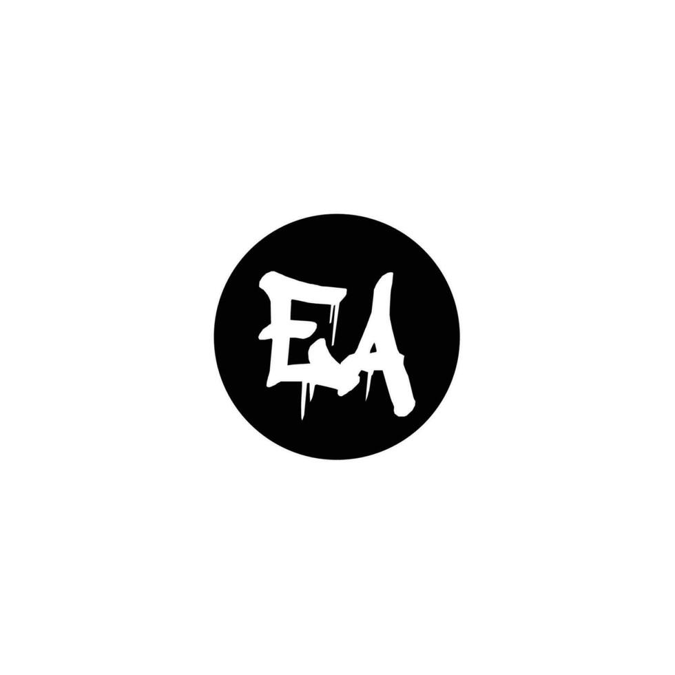 Initial EA letter drip template design vector