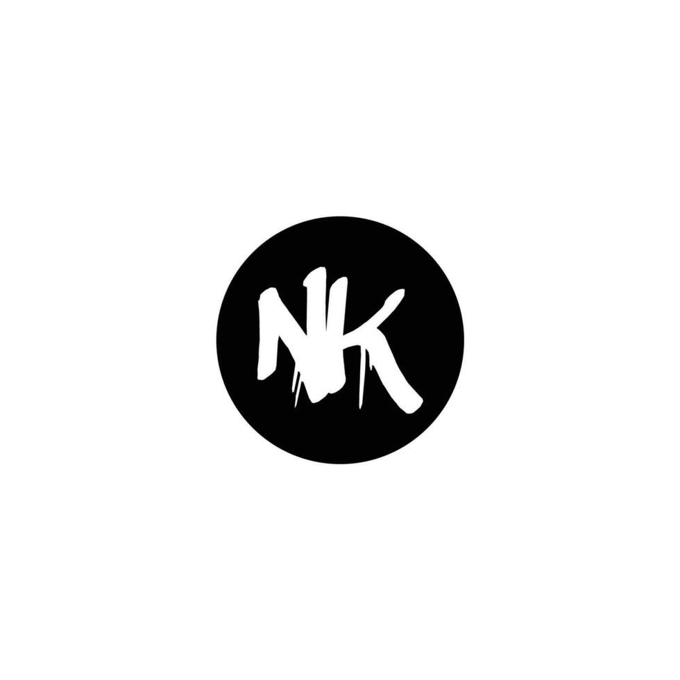 Initial NK letter drip template design vector