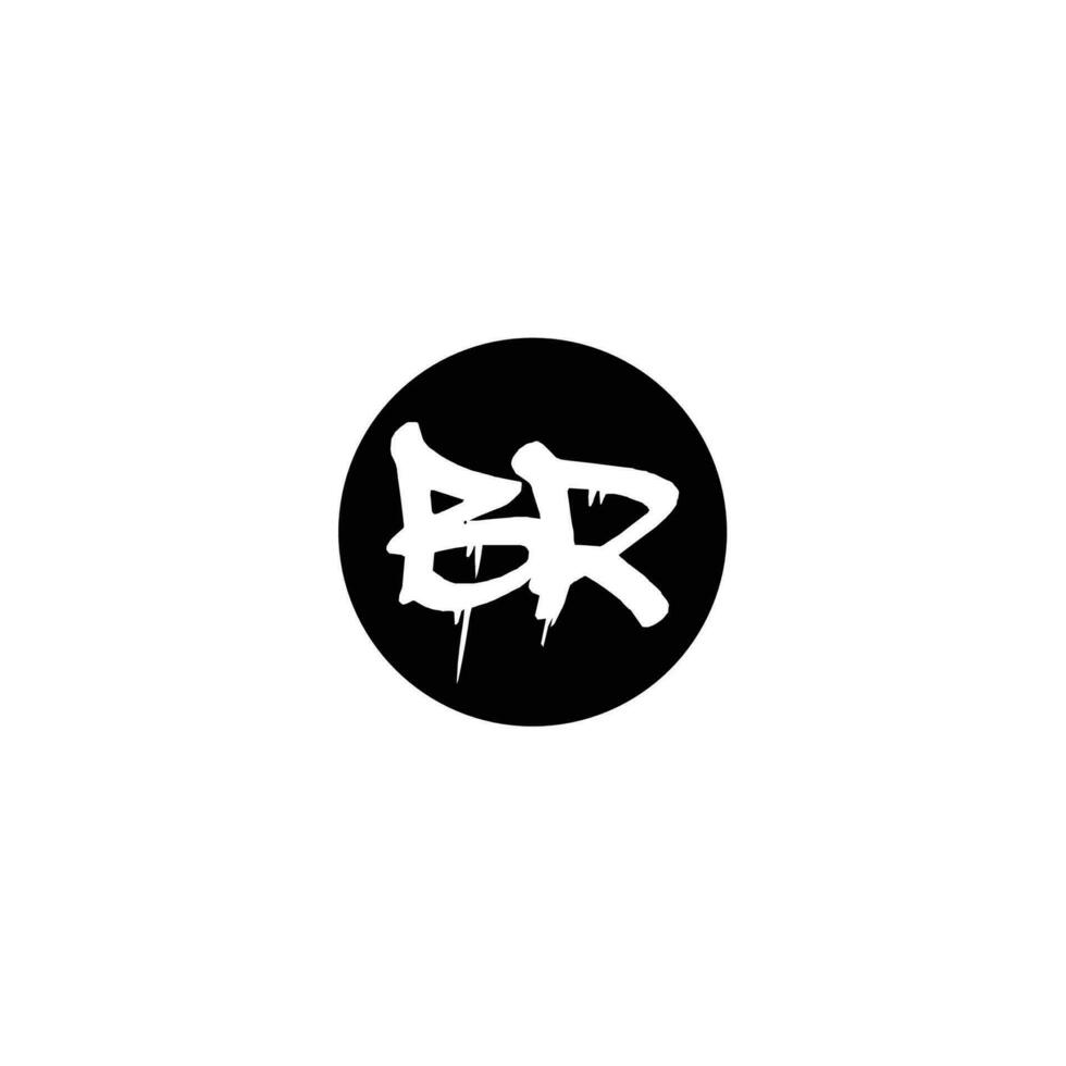 Initial BR letter drip template design vector