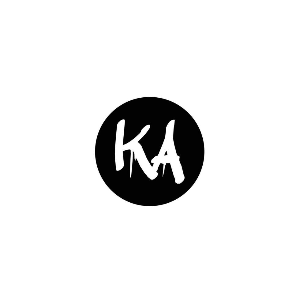 Initial KA letter drip template design vector