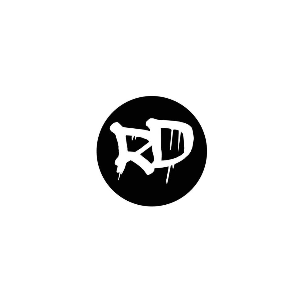 Initial RD letter drip template design vector