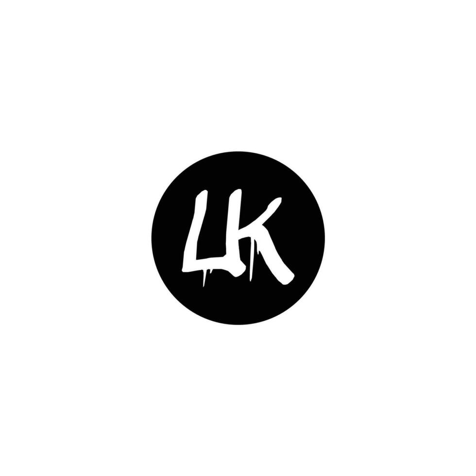 Initial LK letter drip template design vector