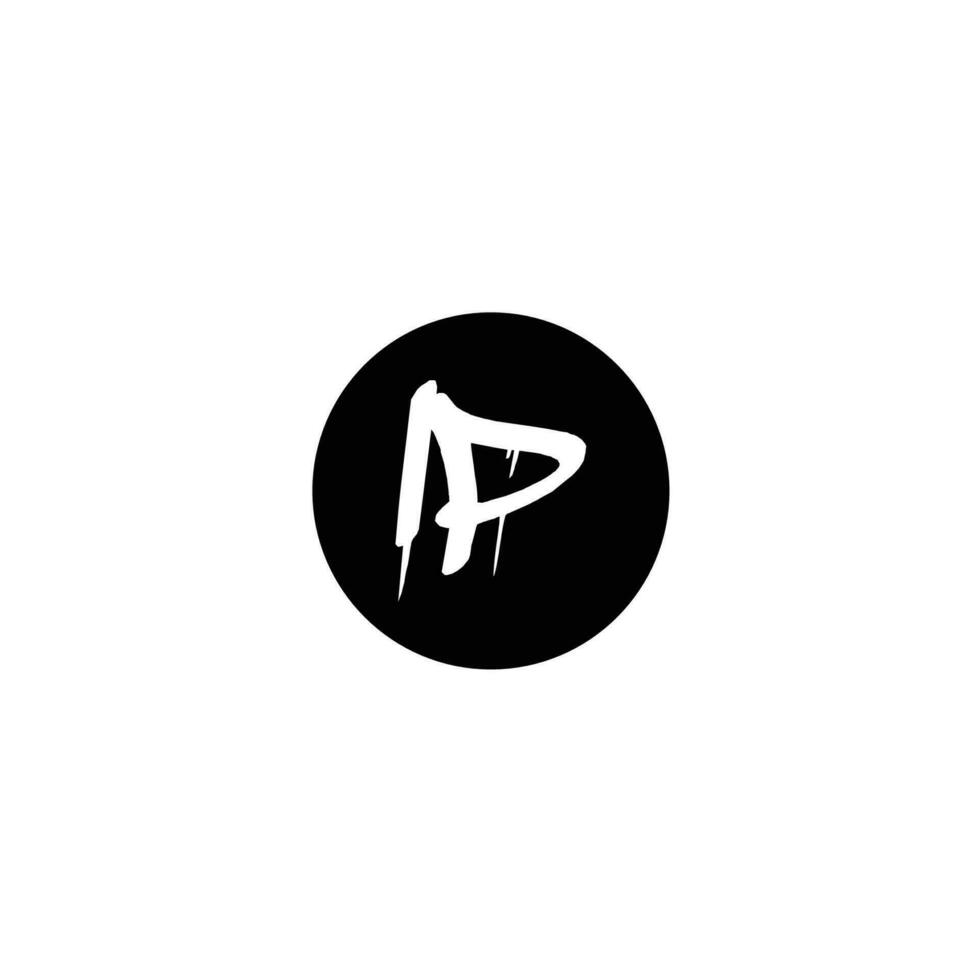 Initial IP letter drip template design vector