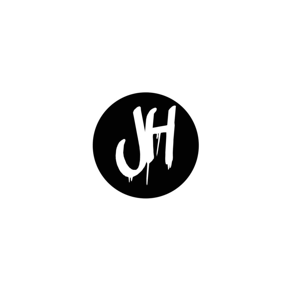 Initial JH letter drip template design vector