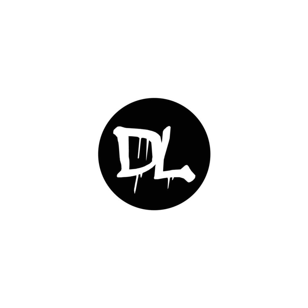 Initial DL letter drip template design vector