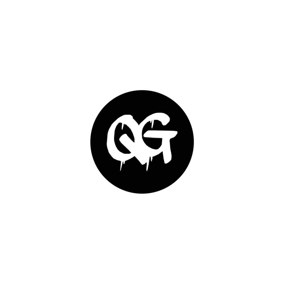 Initial QG letter drip template design vector